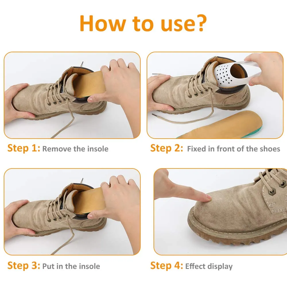 4 Pairs Anti-Wrinkle Shoes Crease Protectors Toe Box Decreaser, Sneaker Shoes Crease Guards for Men's 7-12/ Women's 5-8