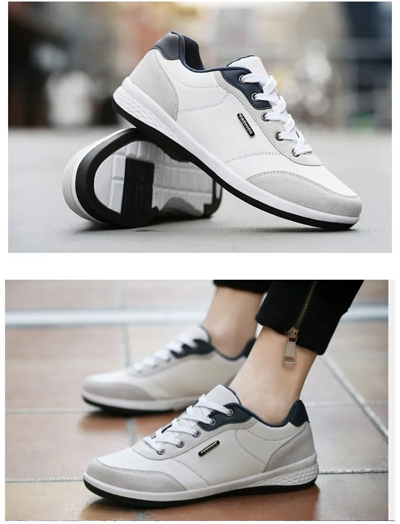 Autumn Fashion Men's Lace-Up Microfiber Leather Casual Shoes