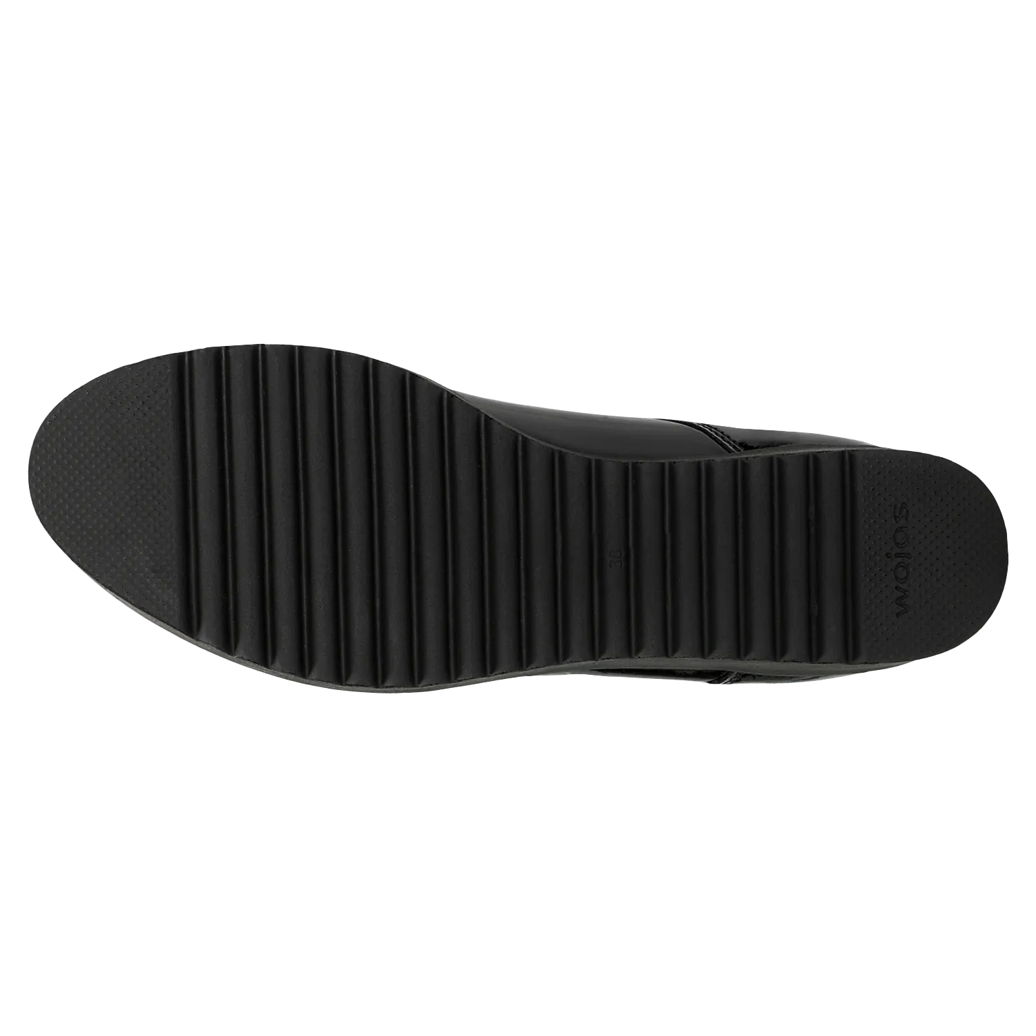 Black Leather Oxfords Wedges with Silver Details | 4609531