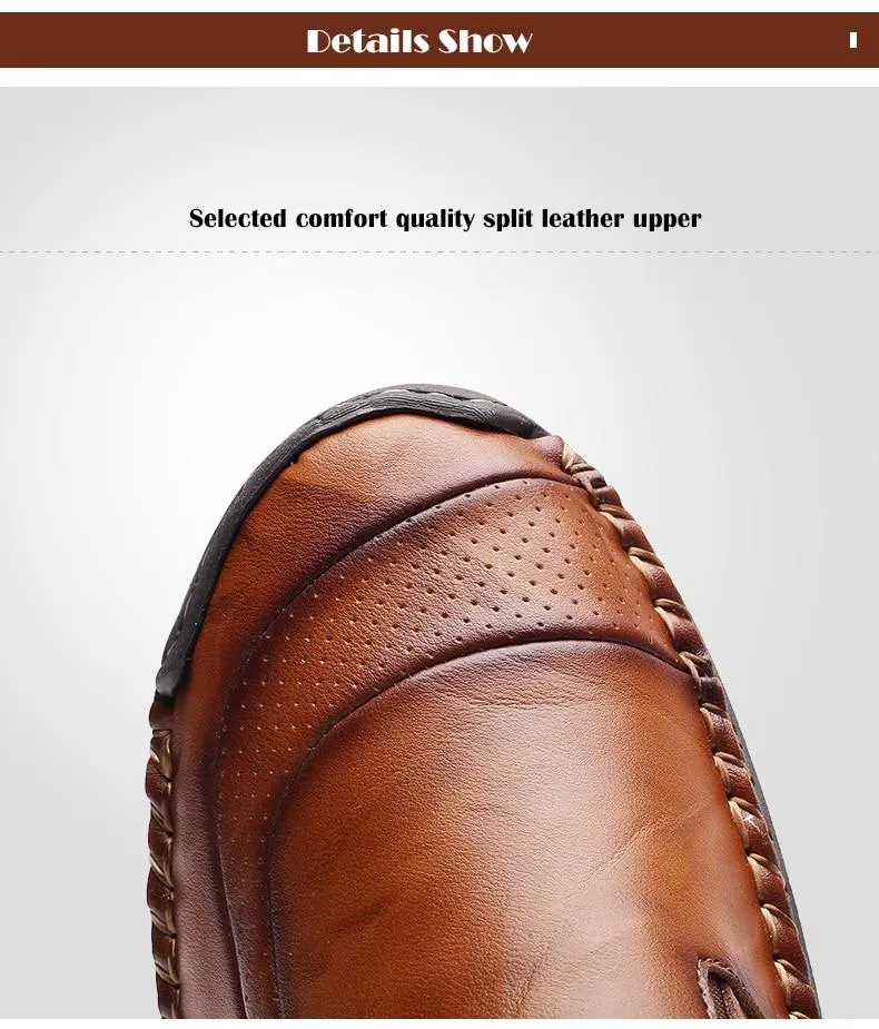 Comfortable Men Casual Shoes Loafers Men Shoes Quality Split Leather Flats Hot Sale Moccasins Size 1