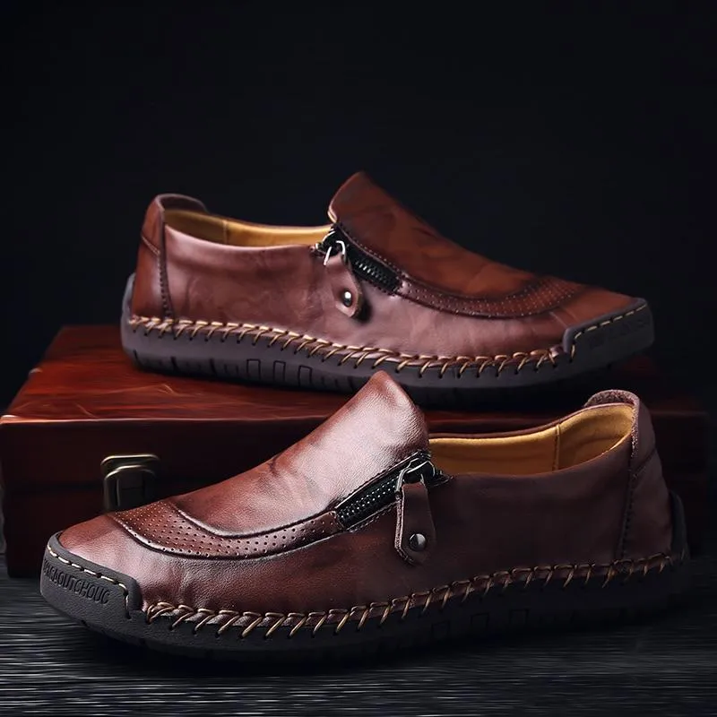 Comfortable Men Casual Shoes Loafers Men Shoes Quality Split Leather Flats Hot Sale Moccasins Size 1