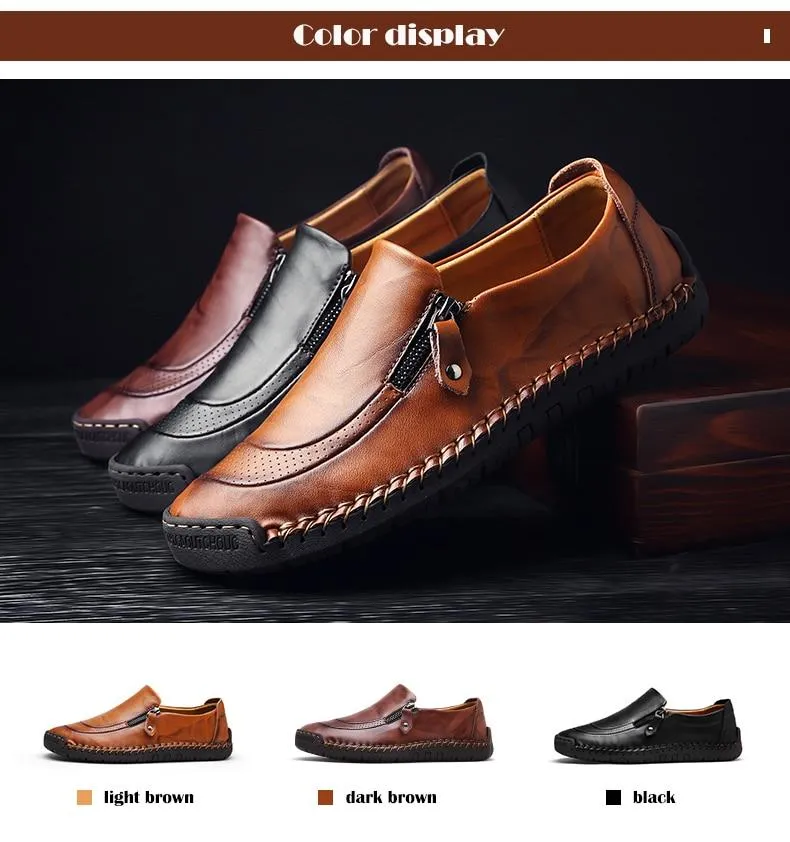 Comfortable Men Casual Shoes Loafers Men Shoes Quality Split Leather Flats Hot Sale Moccasins Size 1