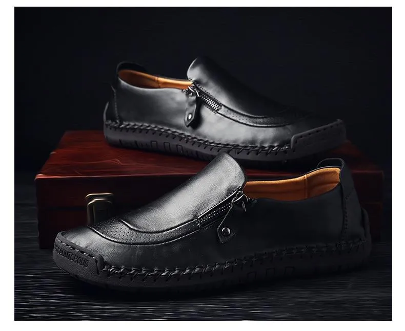Comfortable Men Casual Shoes Loafers Men Shoes Quality Split Leather Flats Hot Sale Moccasins Size 1