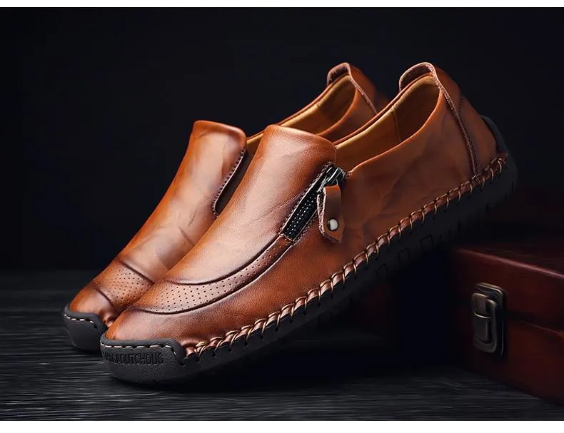 Comfortable Men Casual Shoes Loafers Men Shoes Quality Split Leather Flats Hot Sale Moccasins Size 1