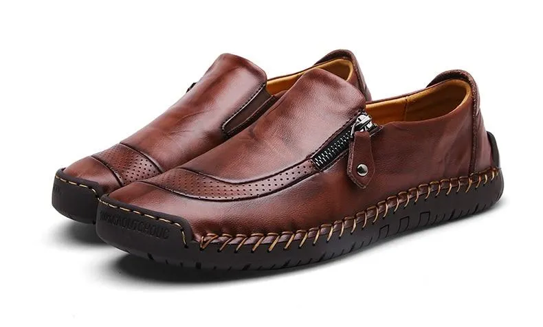 Comfortable Men Casual Shoes Loafers Men Shoes Quality Split Leather Flats Hot Sale Moccasins Size 1