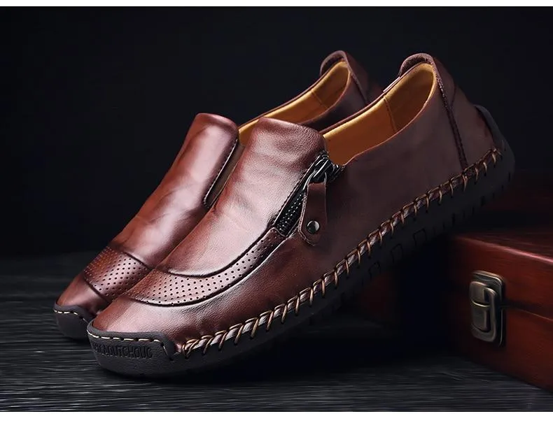 Comfortable Men Casual Shoes Loafers Men Shoes Quality Split Leather Flats Hot Sale Moccasins Size 1