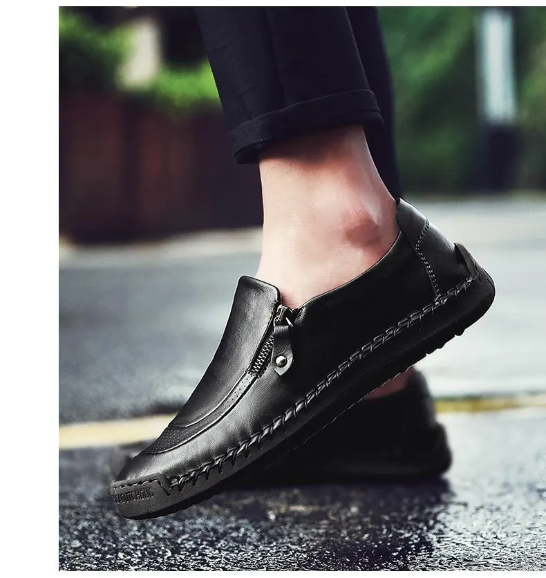 Comfortable Men Casual Shoes Loafers Men Shoes Quality Split Leather Flats Hot Sale Moccasins Size 1