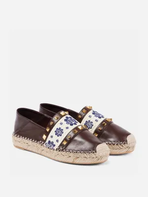 County Rockstud leather espadrilles