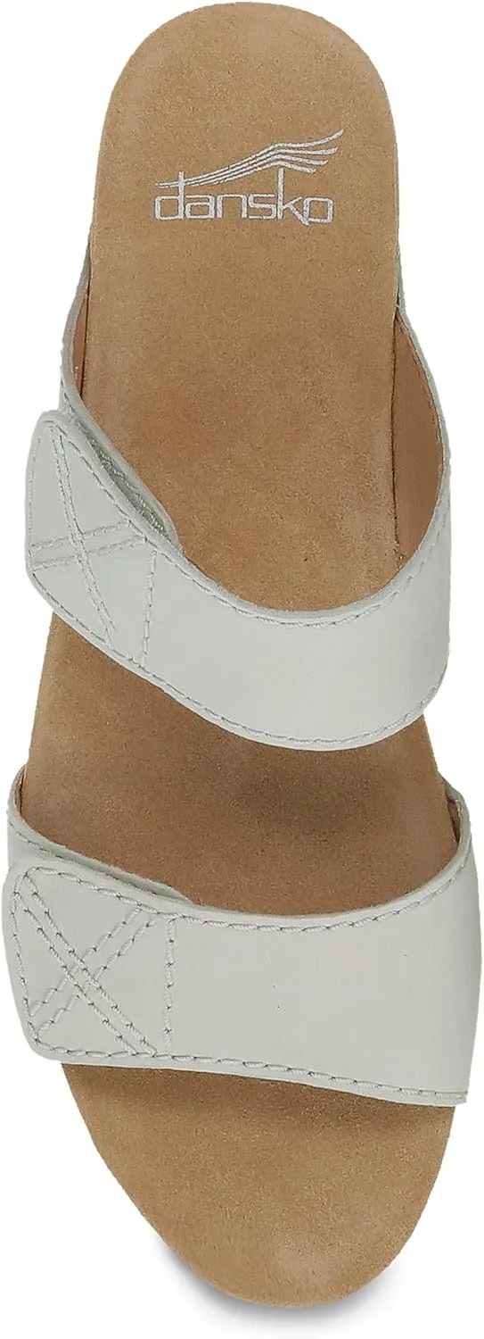 Dansko Maddy Slip-On Wedge Sandal for Women Comfortable Wedge Shoes with Arch Support Fully Adjustable Straps with Hook & Loop ClosureVersatile Casual to Dressy Footwear Lightweight Rubber Outsole