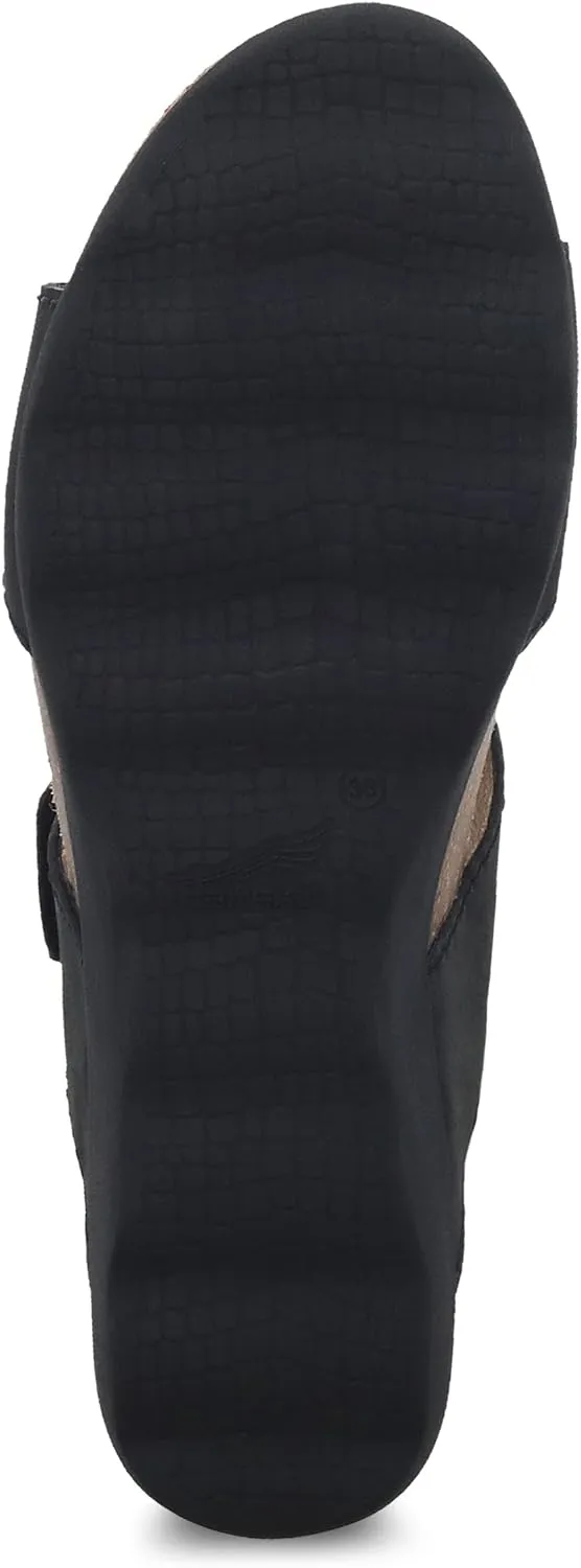 Dansko Maddy Slip-On Wedge Sandal for Women Comfortable Wedge Shoes with Arch Support Fully Adjustable Straps with Hook & Loop ClosureVersatile Casual to Dressy Footwear Lightweight Rubber Outsole