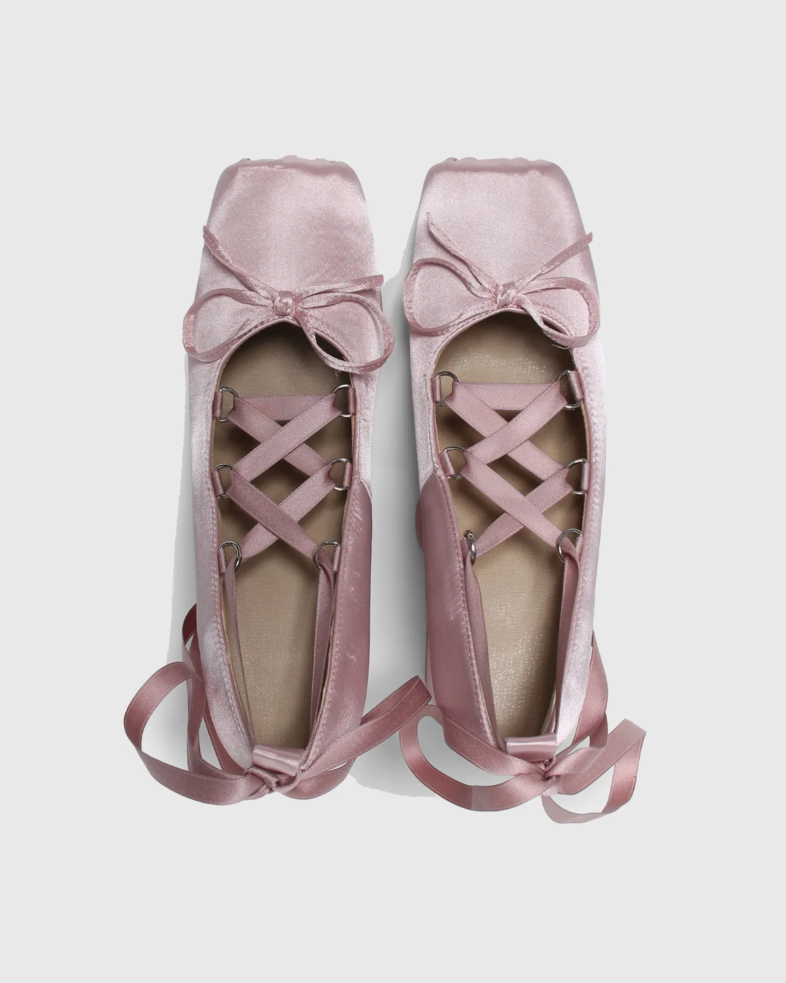 Ea Satin Lace Up  Lolita Loafer In Pink
