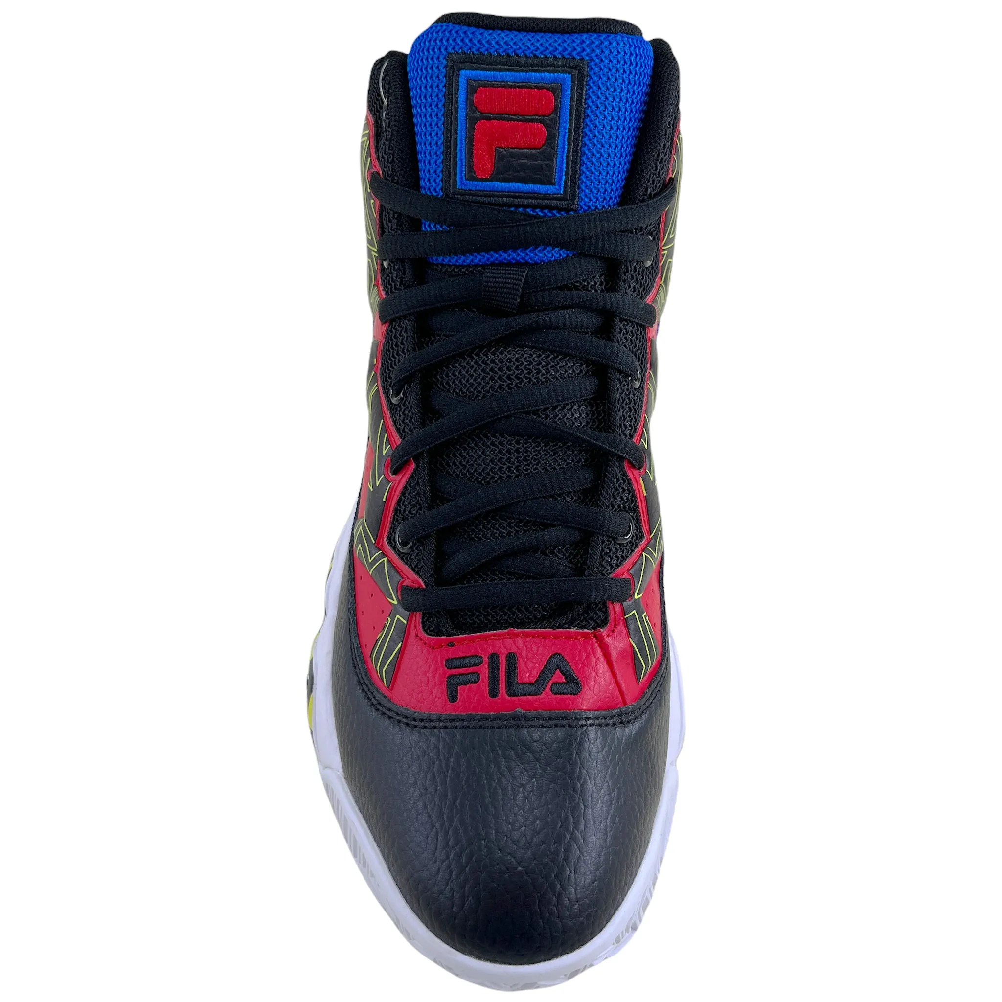 Fila Men's 1BM01742-027 MB Jamal Mashburn Black Prince Blue Fila Red Retro Basketball Shoes