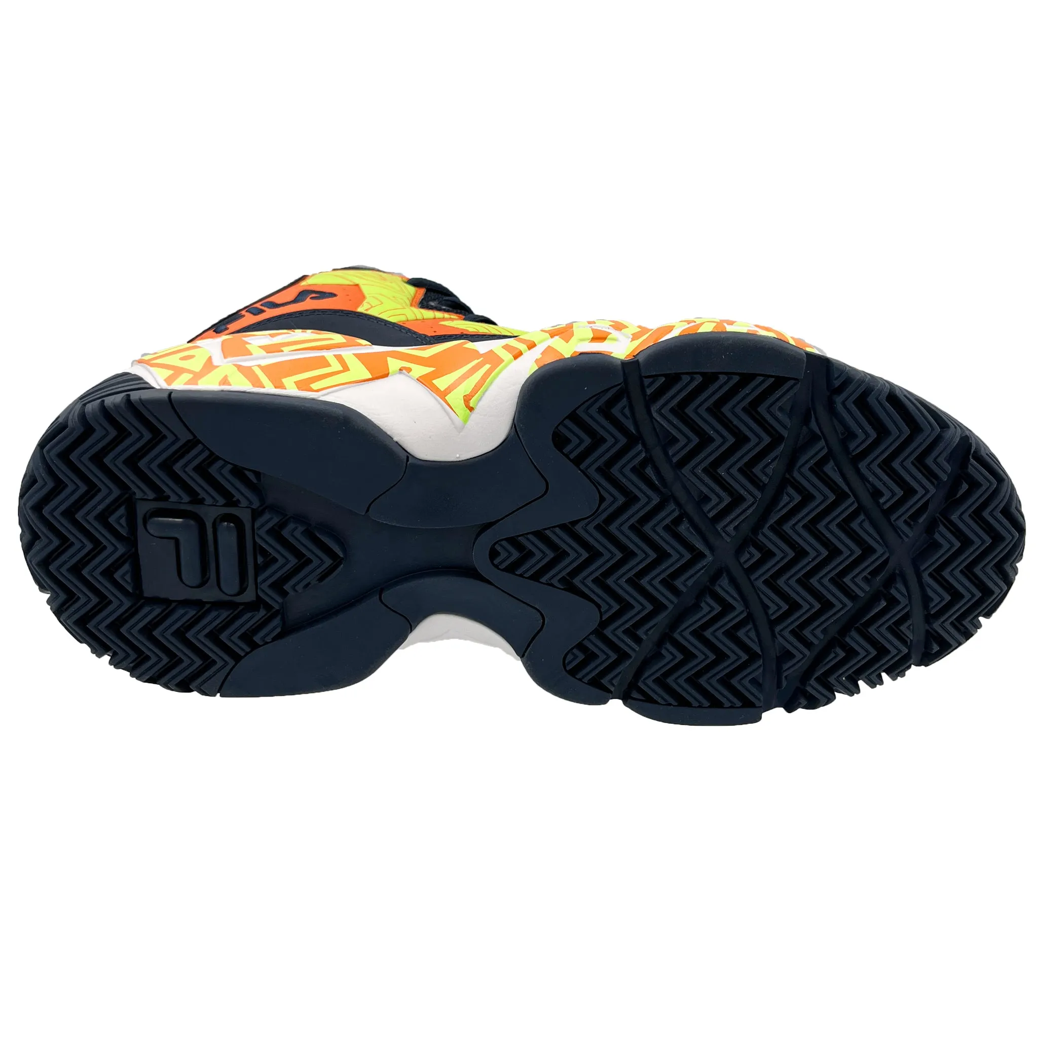 Fila Men's 1BM01749-423 MB Jamal Mashburn Navy Orange Yellow Retro Basketball Shoes