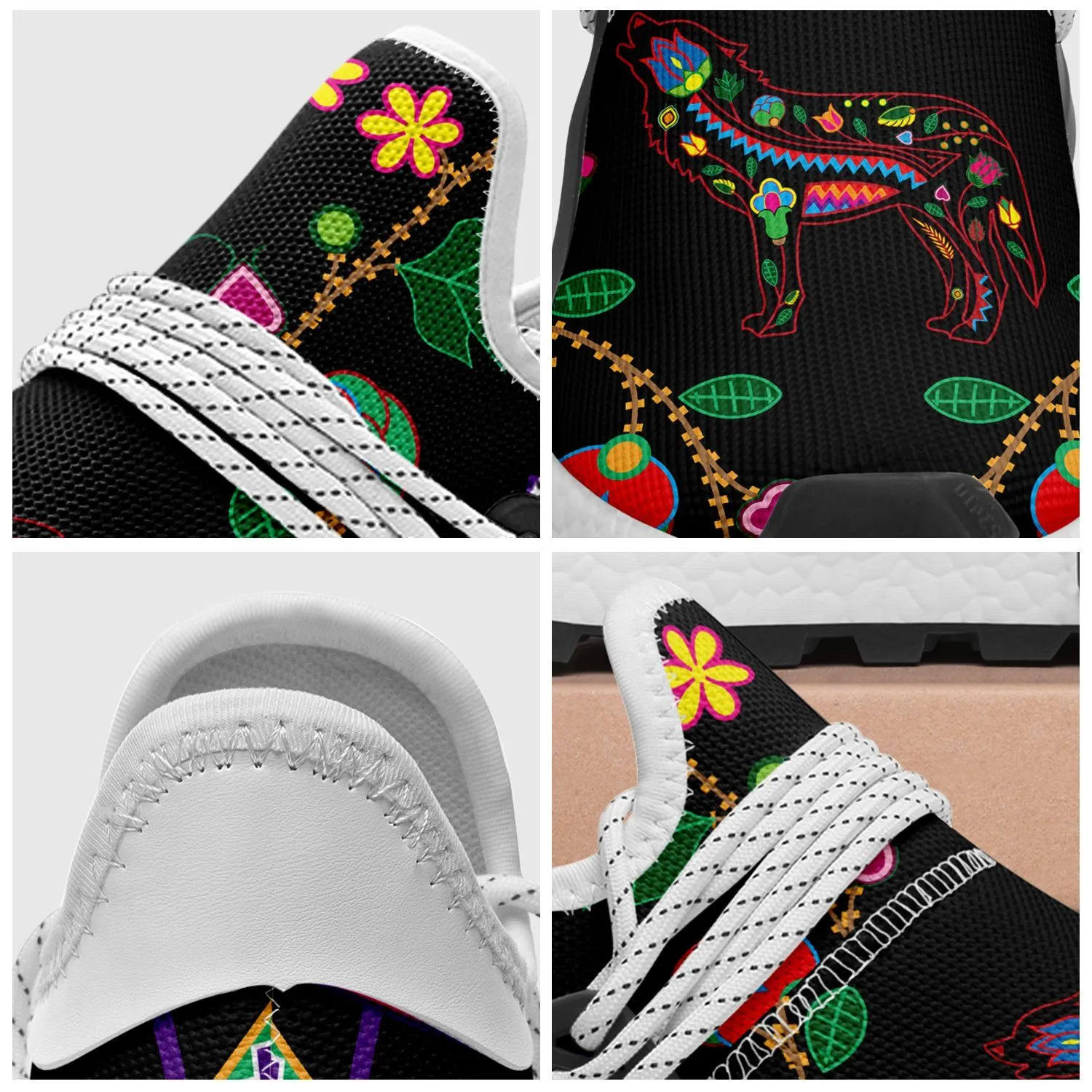 Floral Wolf Okaki Sneakers