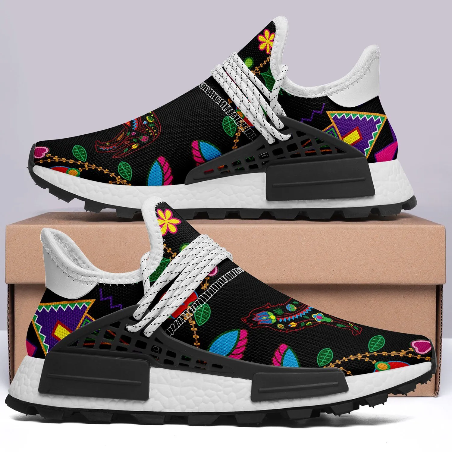 Floral Wolf Okaki Sneakers