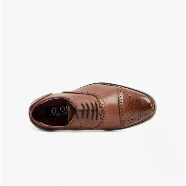 FRANCIS JNR Boys Oxford Lace Up Shoes Brown