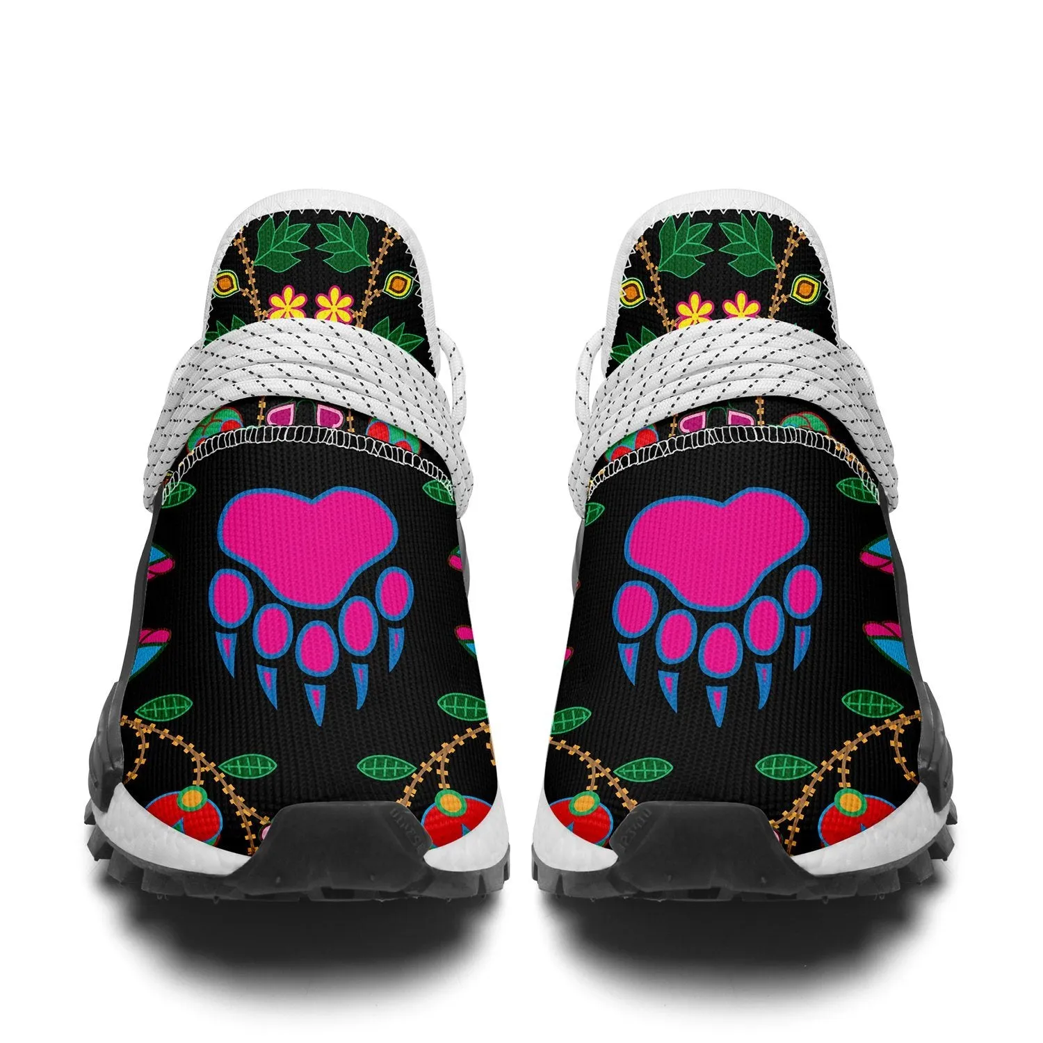 Geometric Floral Fall Black Okaki Sneakers