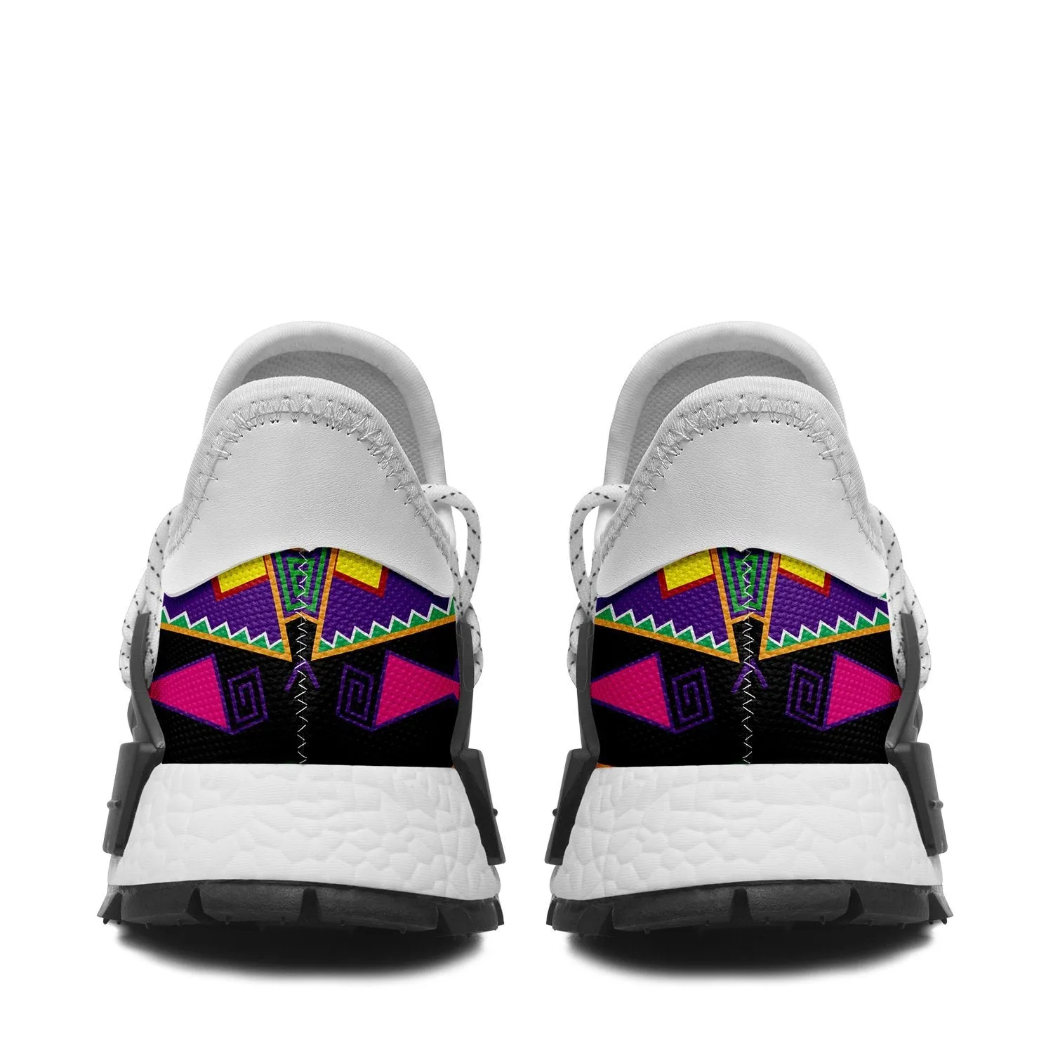 Geometric Floral Fall Black Okaki Sneakers