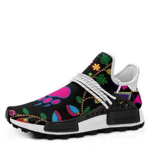 Geometric Floral Fall Black Okaki Sneakers