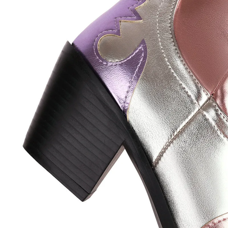 Lantana Shiny Metallic Embroidery Boots
