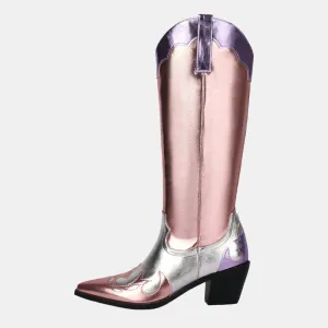 Lantana Shiny Metallic Embroidery Boots