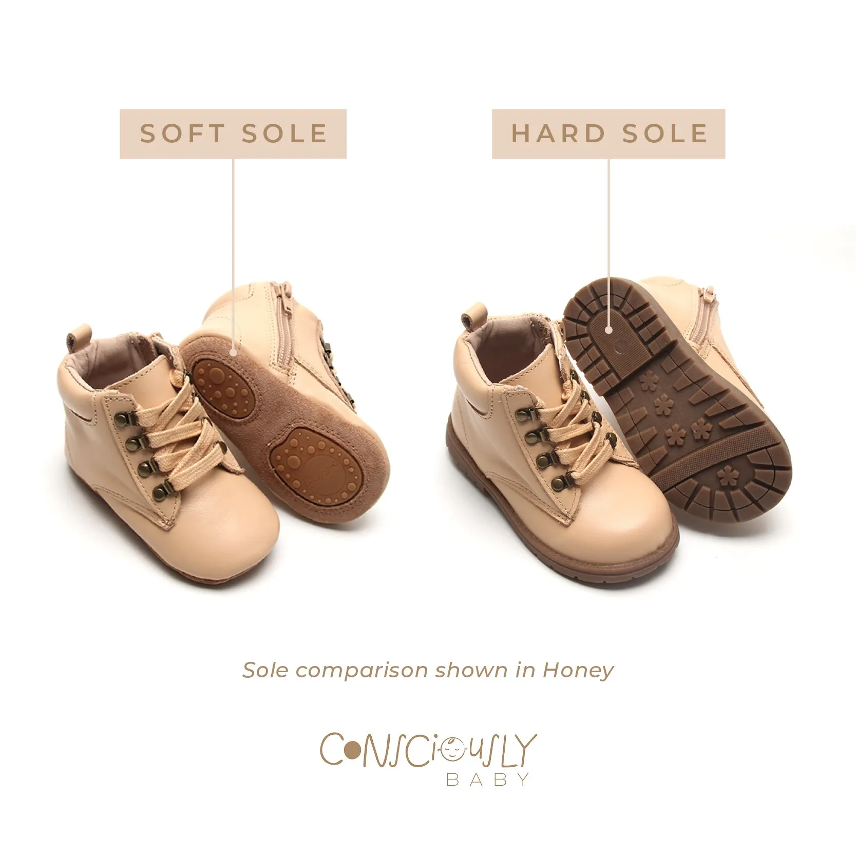Leather Combat Boot | Color 'Sand'