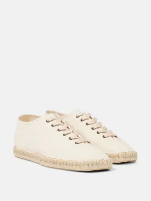 Linoleum canvas lace-up espadrilles