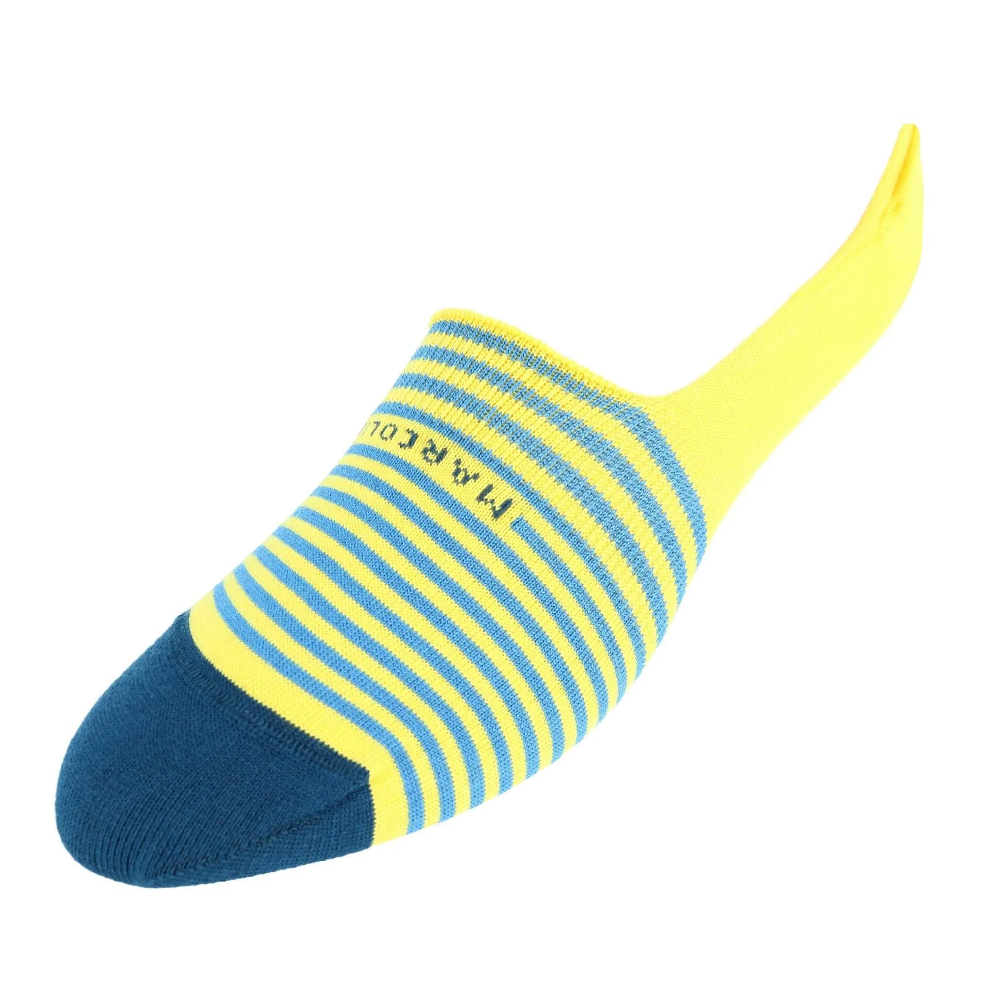 Marcoliani Men's Stripe Invisible Touch Liner Sock