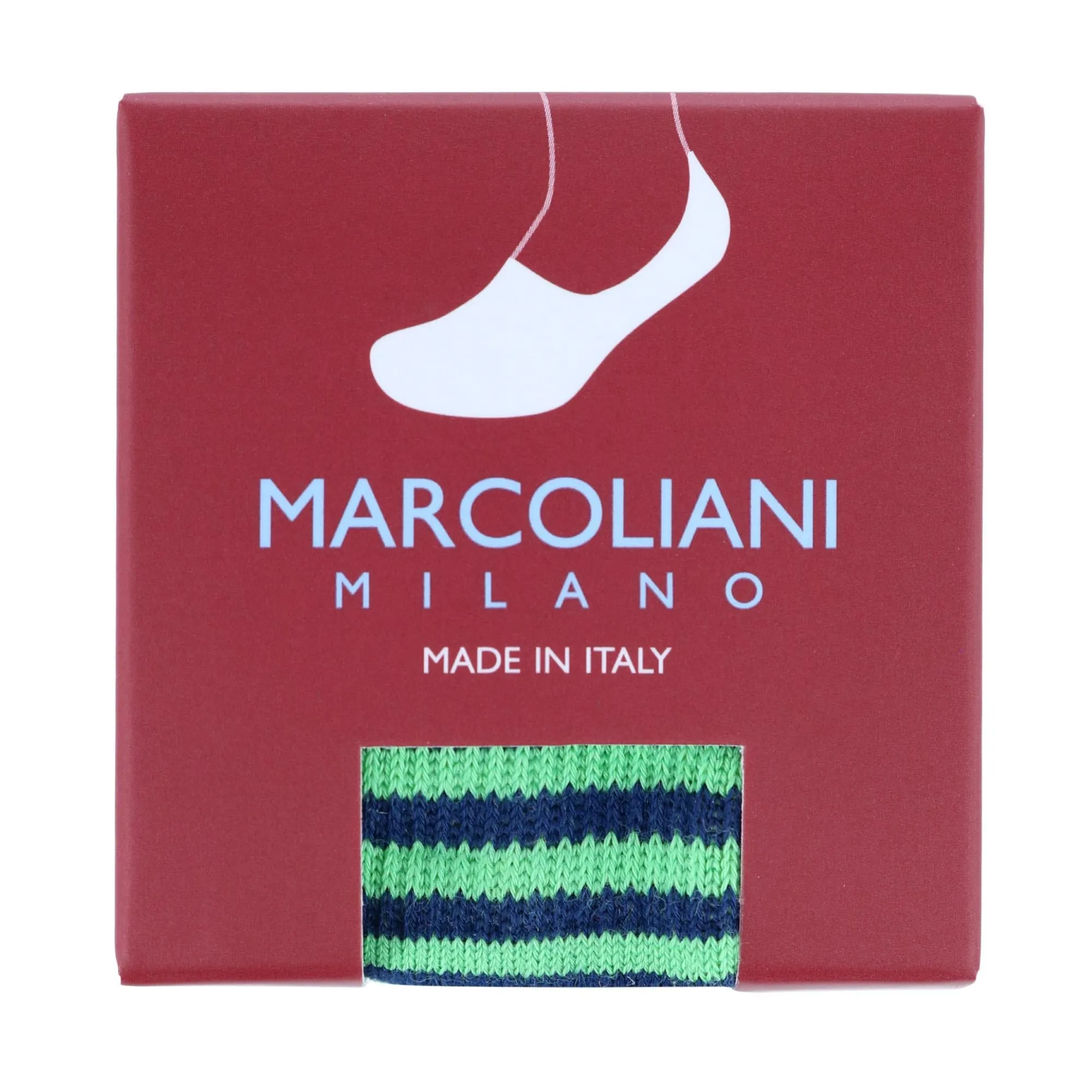 Marcoliani Men's Stripe Invisible Touch Liner Sock
