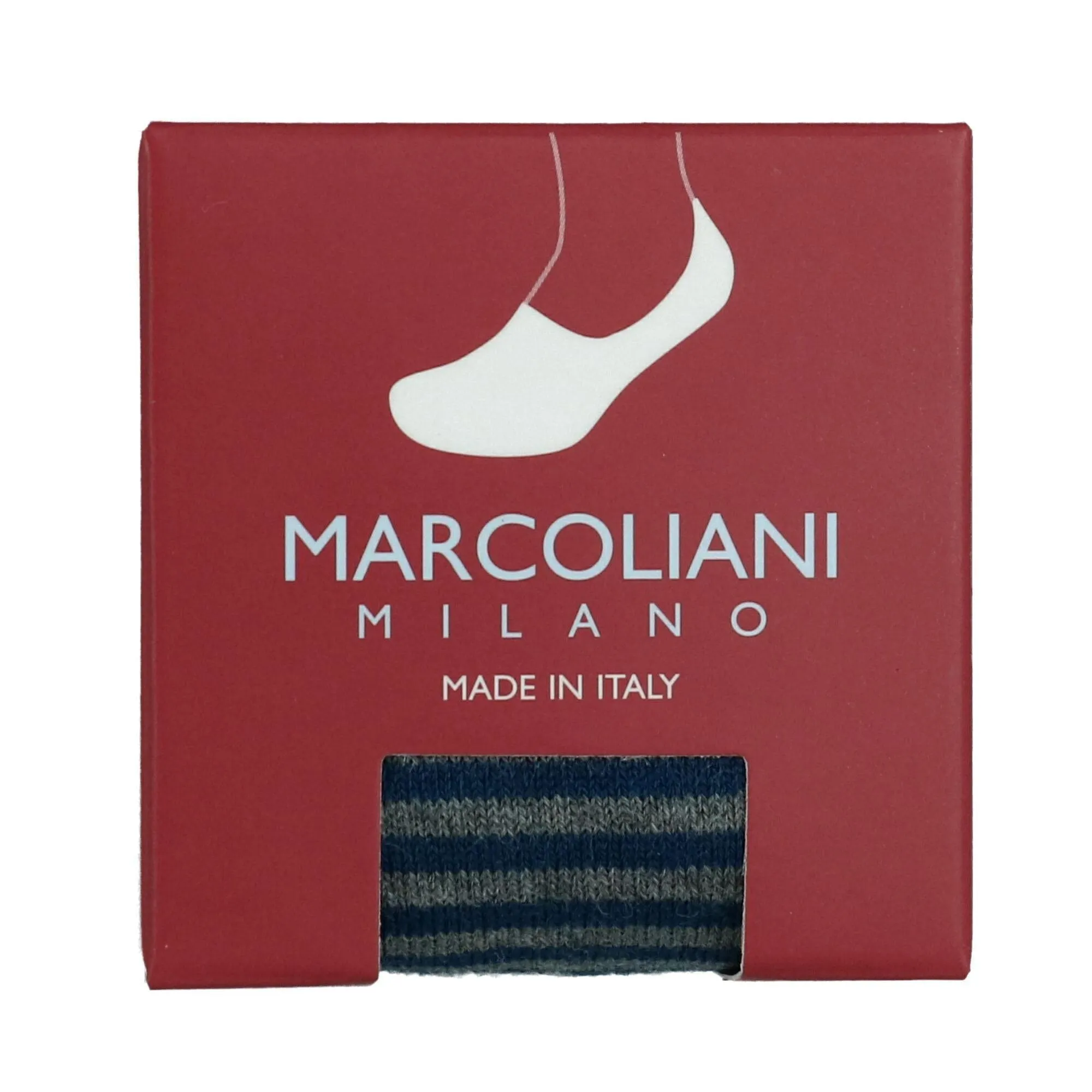 Marcoliani Men's Stripe Invisible Touch Liner Sock