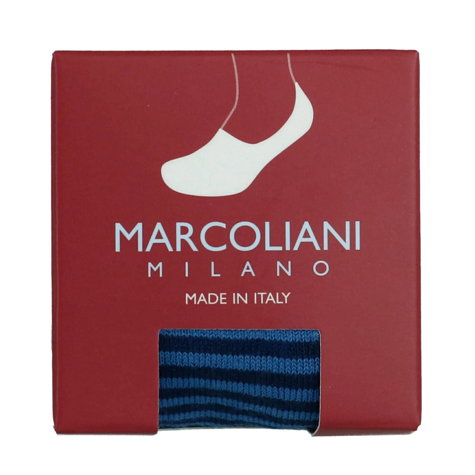 Marcoliani Men's Stripe Invisible Touch Liner Sock