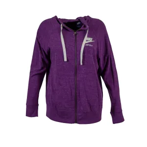 Nike Women's Plus Size Full Zip Gym Vintage Lightweight Hoodie Purple Size 1X