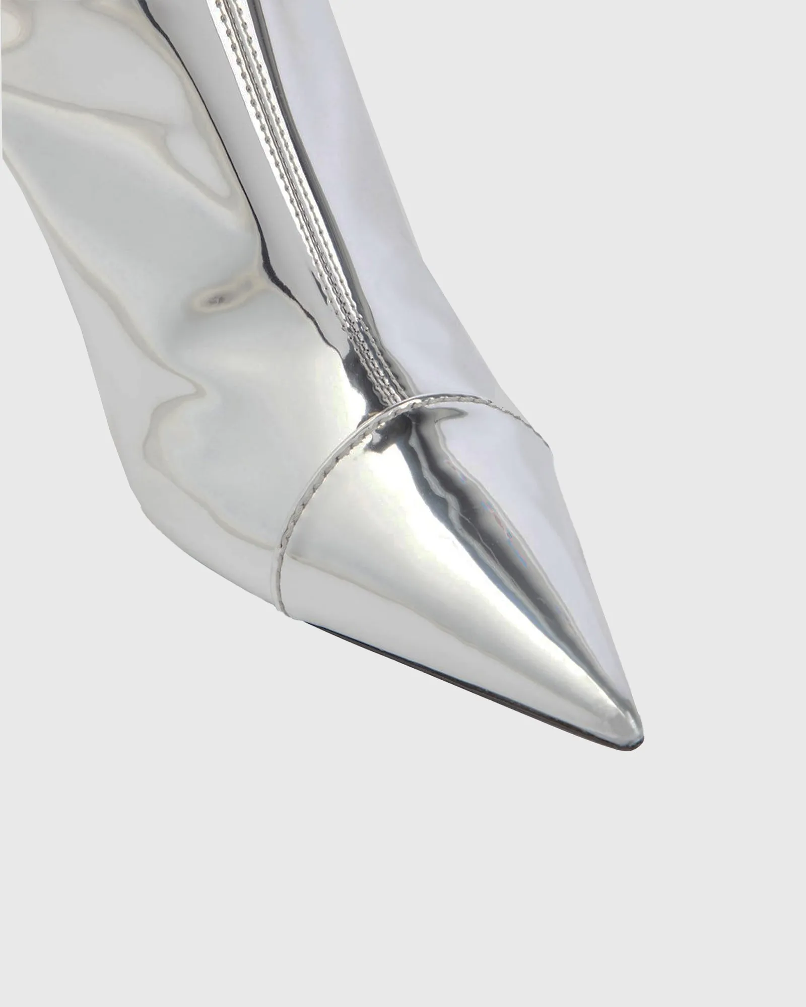 Orsola Metallic Knee High Boots In  Silver