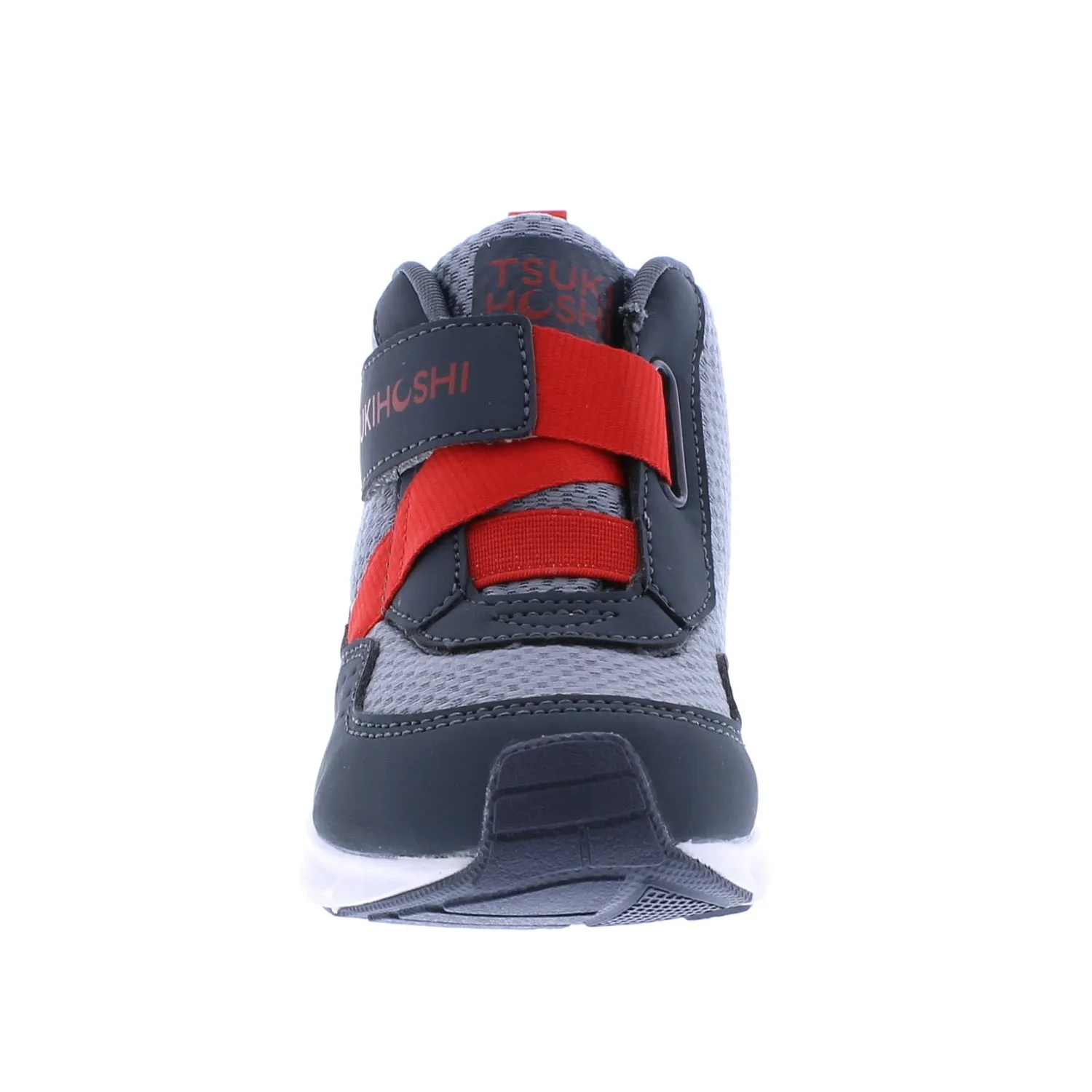 Tsukihoshi Tokyo | Slate/Red Waterproof Youth High Top Sneakers