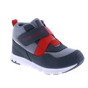 Tsukihoshi Tokyo | Slate/Red Waterproof Youth High Top Sneakers