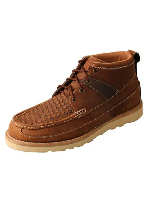 Twisted X Men's 4" Casual Wedge Ankle Boot - Woven Saddle/Oiled Saddle MCA0032