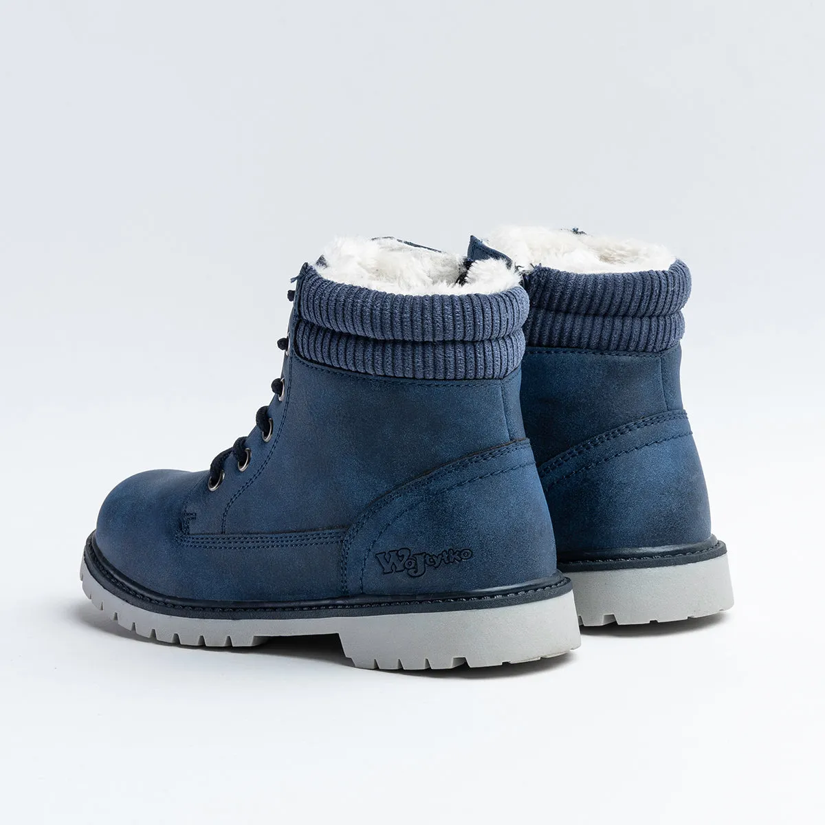 Wojtyłko Boys' Dark Blue Insulated Ankle Boots | 5Z21022-DB